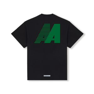 BLACK T-SHIRT GREEN AA LOGO